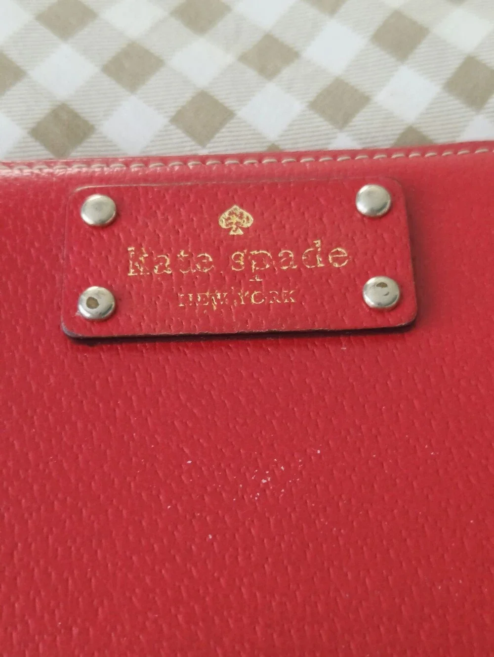 Kate Spade Wellesley Neda Red Pebbled Leather Zip-Around Wallet